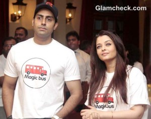 Abhishek Aishwarya Bachchan join Magic Bus Childrens Day celebrations