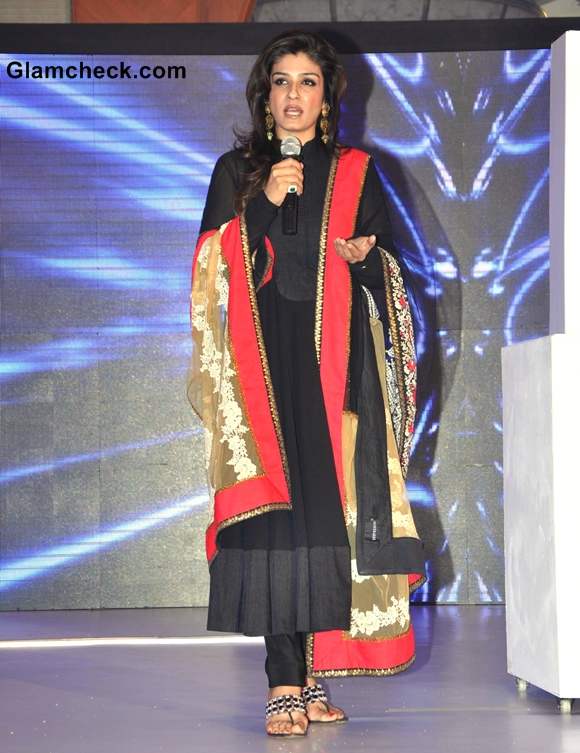 Raveena Tandon launches a breakthrough cancer detection kit in Sabyasachi