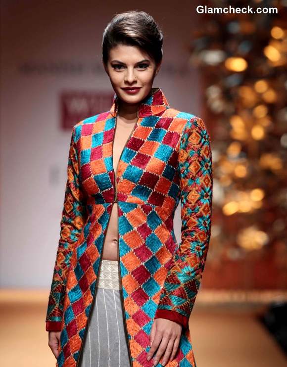 Jacqueline Fernandes for Manish Malhotra at WIFW Fall-Winter 2013