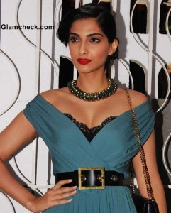 Sonam Kapoor in Gucci Dress at Stardust Cover Launch