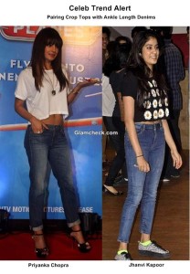 Bollywood Celeb Trend Alert – Pairing Crop Tops with Ankle Length Denims