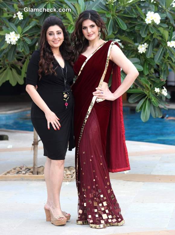 Designer Archana Kochhar with actress Zarine Khan at India Wedding Lounge 2013