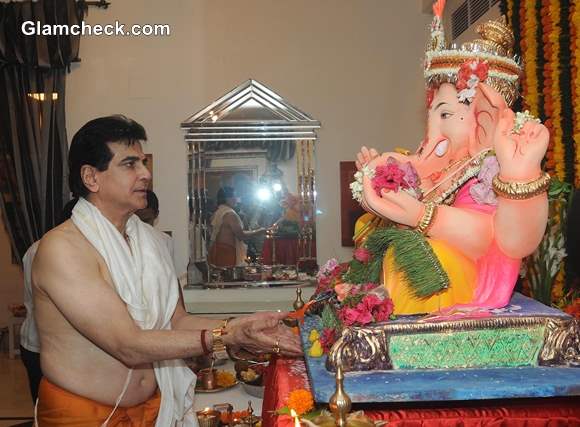 Jeetendra during the Ganesh Chaturthi celebrations at his residence