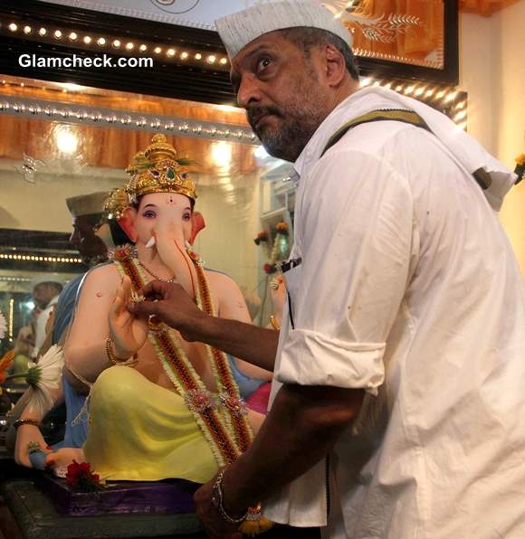 Nana Patekar during the Ganesh Chaturthi celebrations at his residence in Mumbai