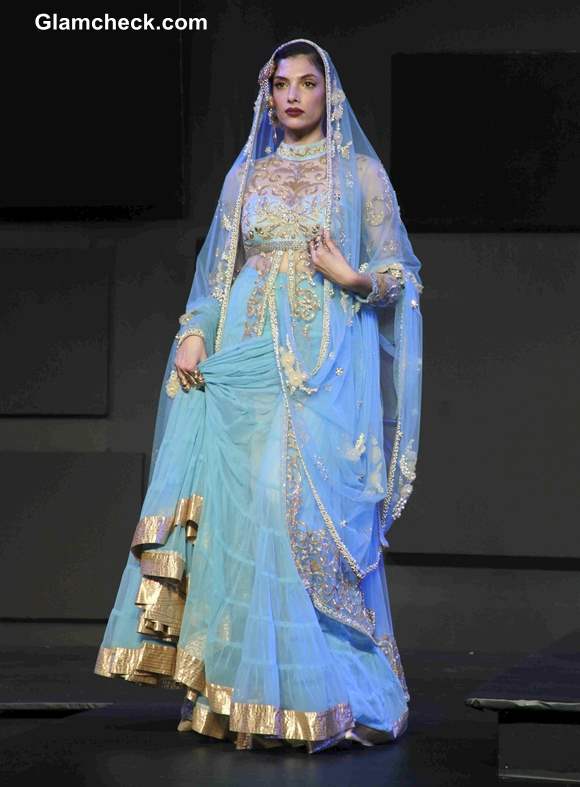 Blue Lehenga by Suneet Varma