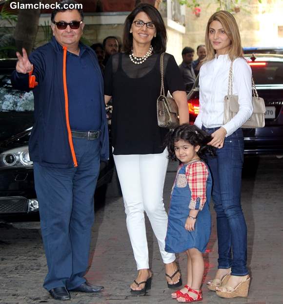 Rishi Kapoor along with his wife Neetu Singh and daughter Riddhima Kapoor Sahni