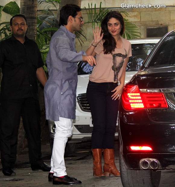 Saif Ali Khan Kareena Kapoor at the Annual Christmas Lunch 2013