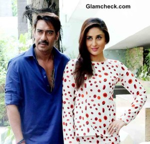 Kareena Kapoor and Ajay Devgan 2014 Movie Singham Returns