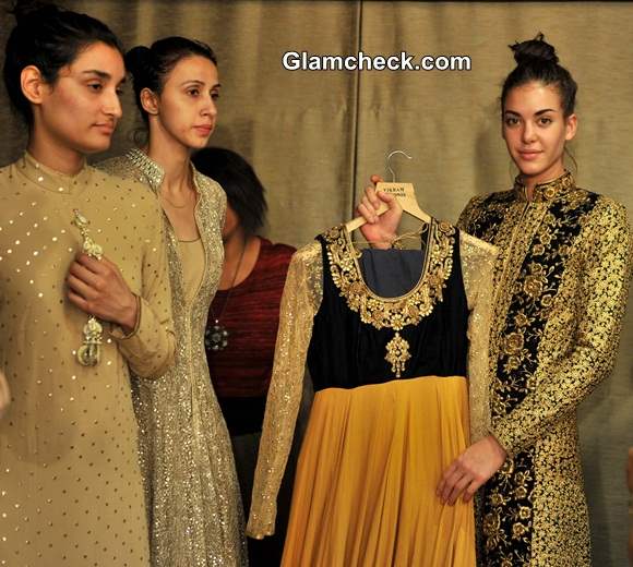 Vikram Phadnis fittings for the Lakme Fashion Week 2014