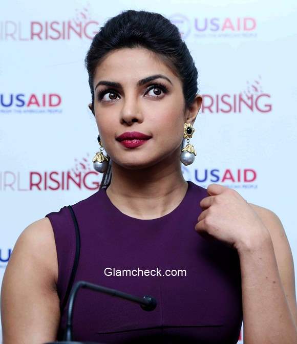 Priyanka Chopra 2014 at launch of Girl Rising Global campaign for Girls education