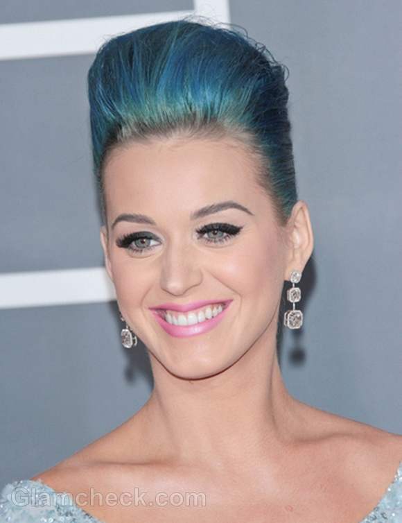 Katy Perry Fabulous in Ice-Blue Princess Gown at 2012 Grammy Awards