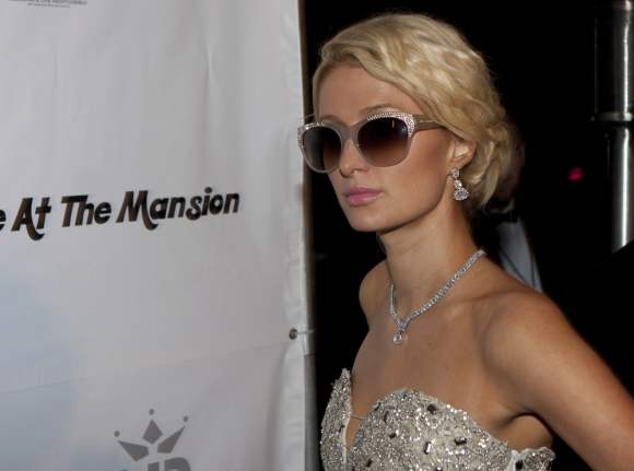 Paris Hilton In Glittery Frock at Grammys Afterparty