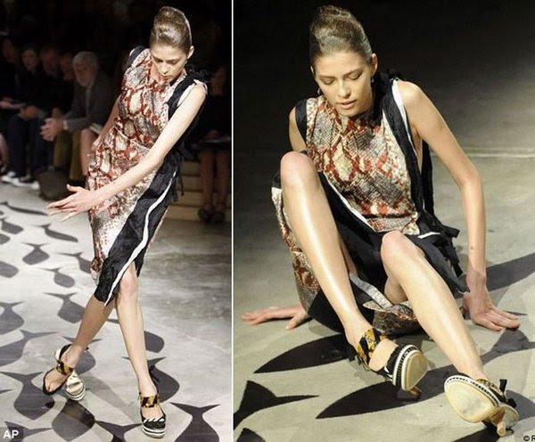 Models falling on the ramp