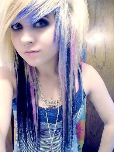 Blue hair streaks