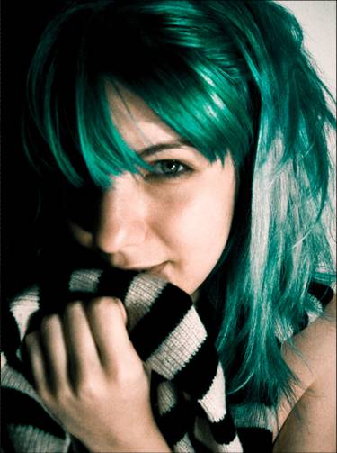 Funky green hair color (2)