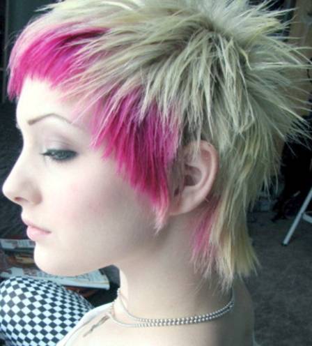 Pink highlights funky hair color