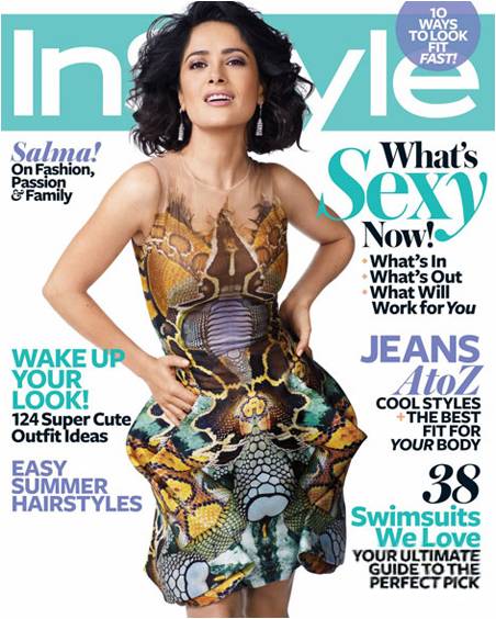 Salma Hayek poses for InStyle June 2010 issue