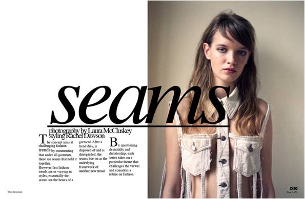 Lea for Ribbed Magazine #2 editorial Seams