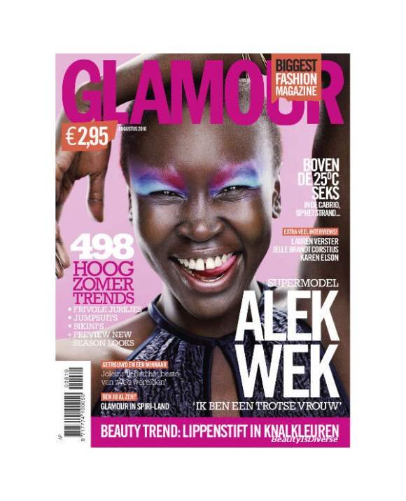 Alek Wek in Glamour Dutch August 2010