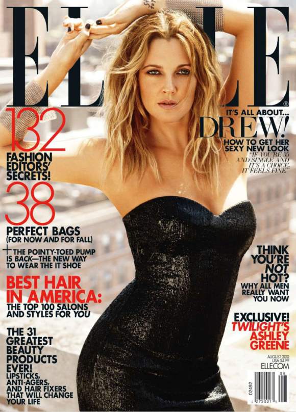 Drew Barrymore for Elle US August 2010