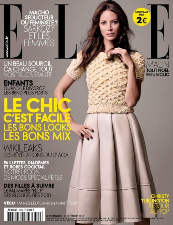 Christy Turlington for Elle France December 2010