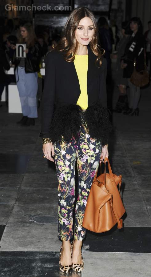 Olivia Palermo Sports Spring-burst Outfit at Fall/Winter 2012 London Fashion Week