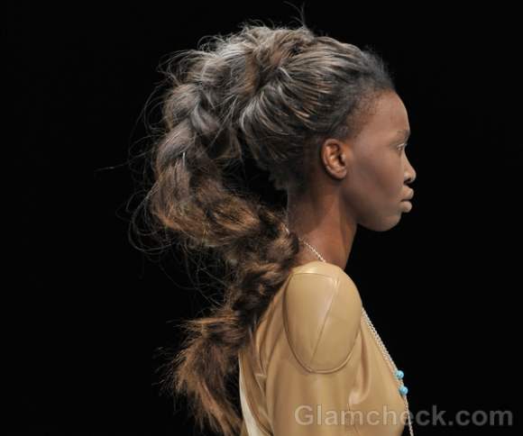 Dima Neu Fall/Winter 2012:  Futuristic Messy Braid hairdo