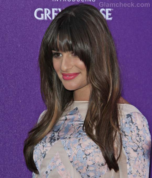 Lea Michele Spices It Up With Intense Blunt Bangs