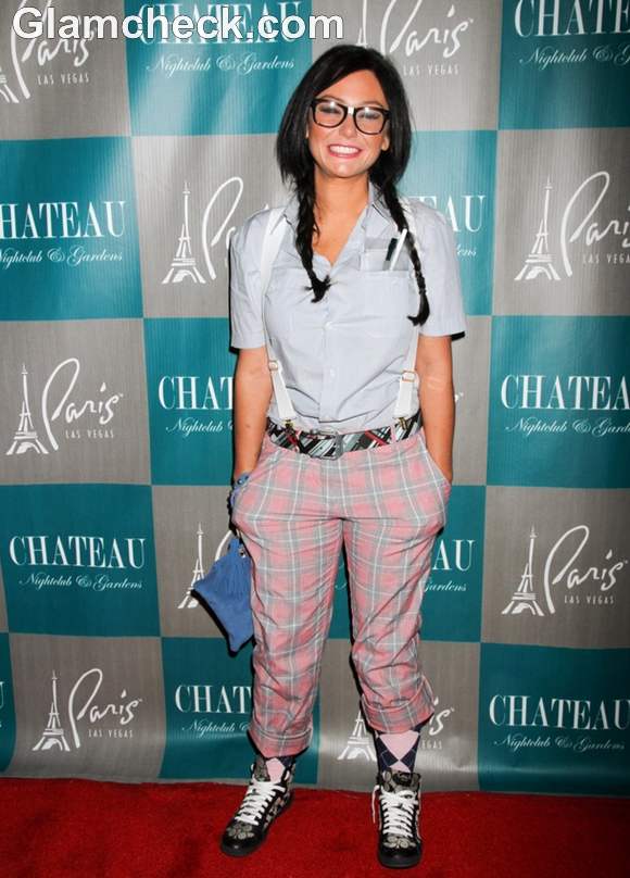 Jenni “JWoww” Farley De-glams for Halloween Bash