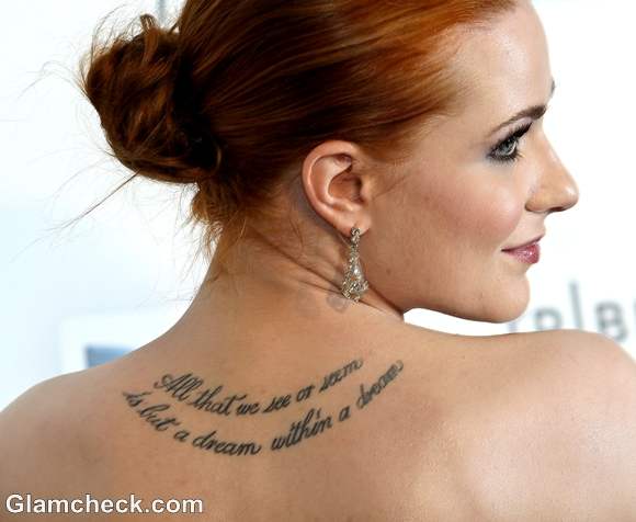 Evan Rachel Wood back tattoo meaning