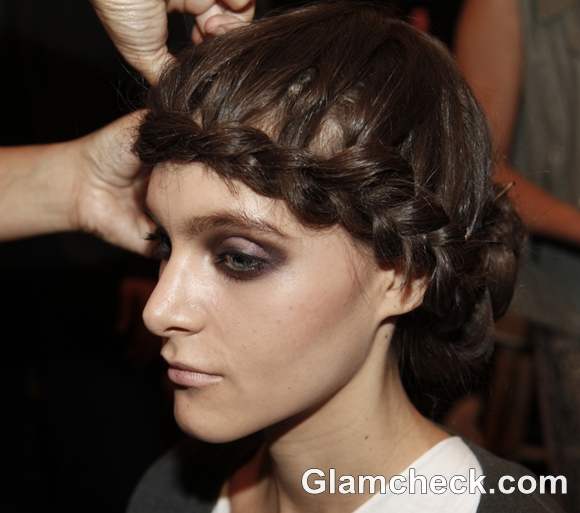 Spring Summer 2013 Bold Smokey Eyes Messy Milkmaid Braid Jackie Fraser-Swan