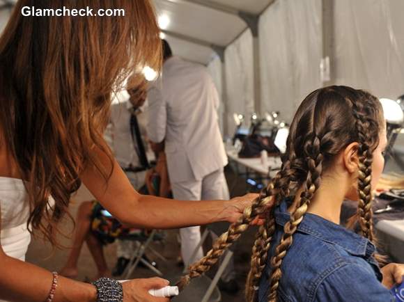 Hairstyle Trend S-S 2014 Multiple braids Agua Di Lara Swim Fashion Week