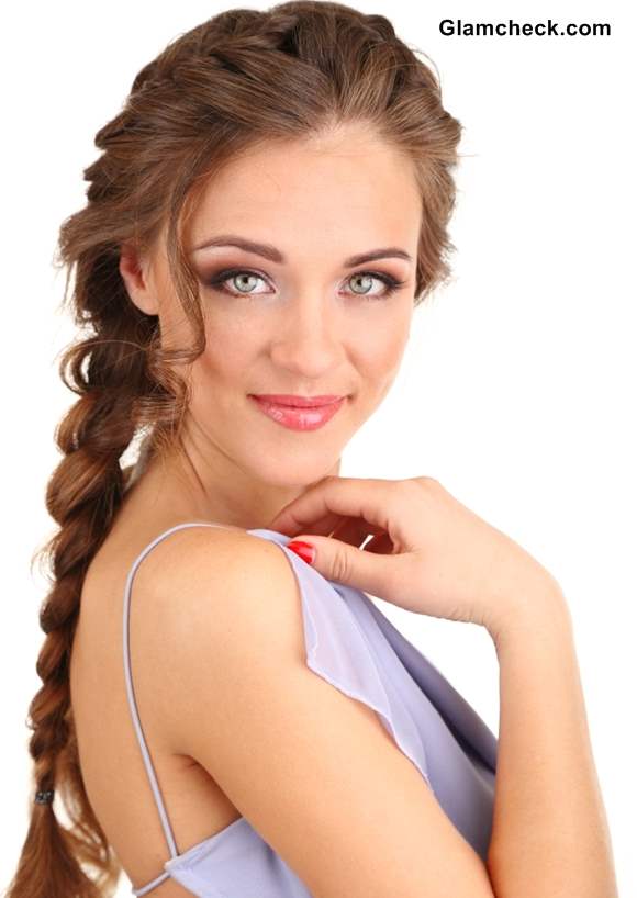 Styling French braid with headband and flowers