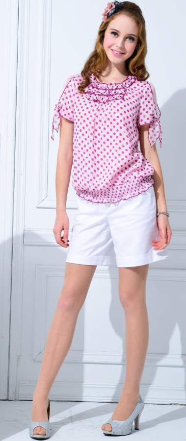 Wearing White Shorts and Peasant Top