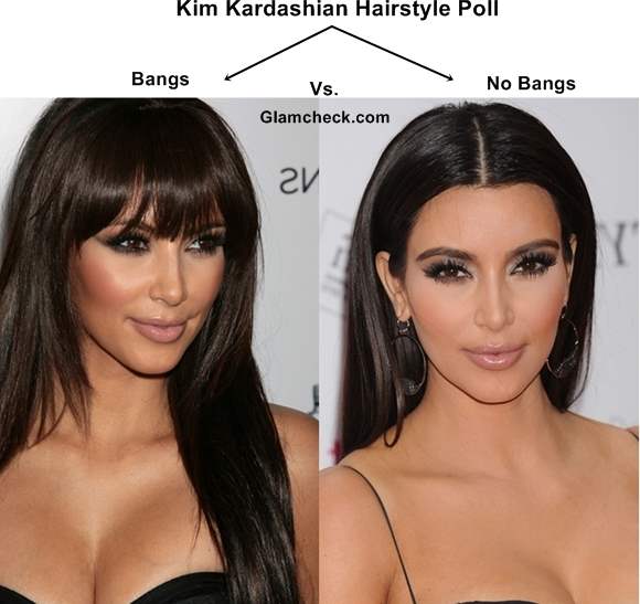 Kim Kardashian Hairstyle Poll – Bangs vs No Bangs
