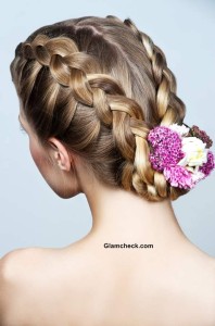 Two Row Dutch Braids and Bun Hairstyle