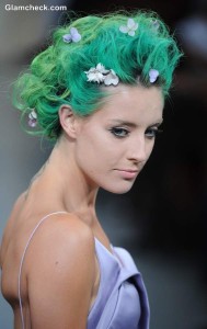 Grecian Hairstyles done up with Floral Accessories SS 2013 Zac Posen