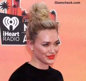 Hilary Duff Top Knot Hairstyle 2014