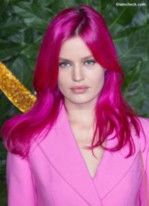 Georgia May Jagger Pink Hair Color at British fashion awards 2018