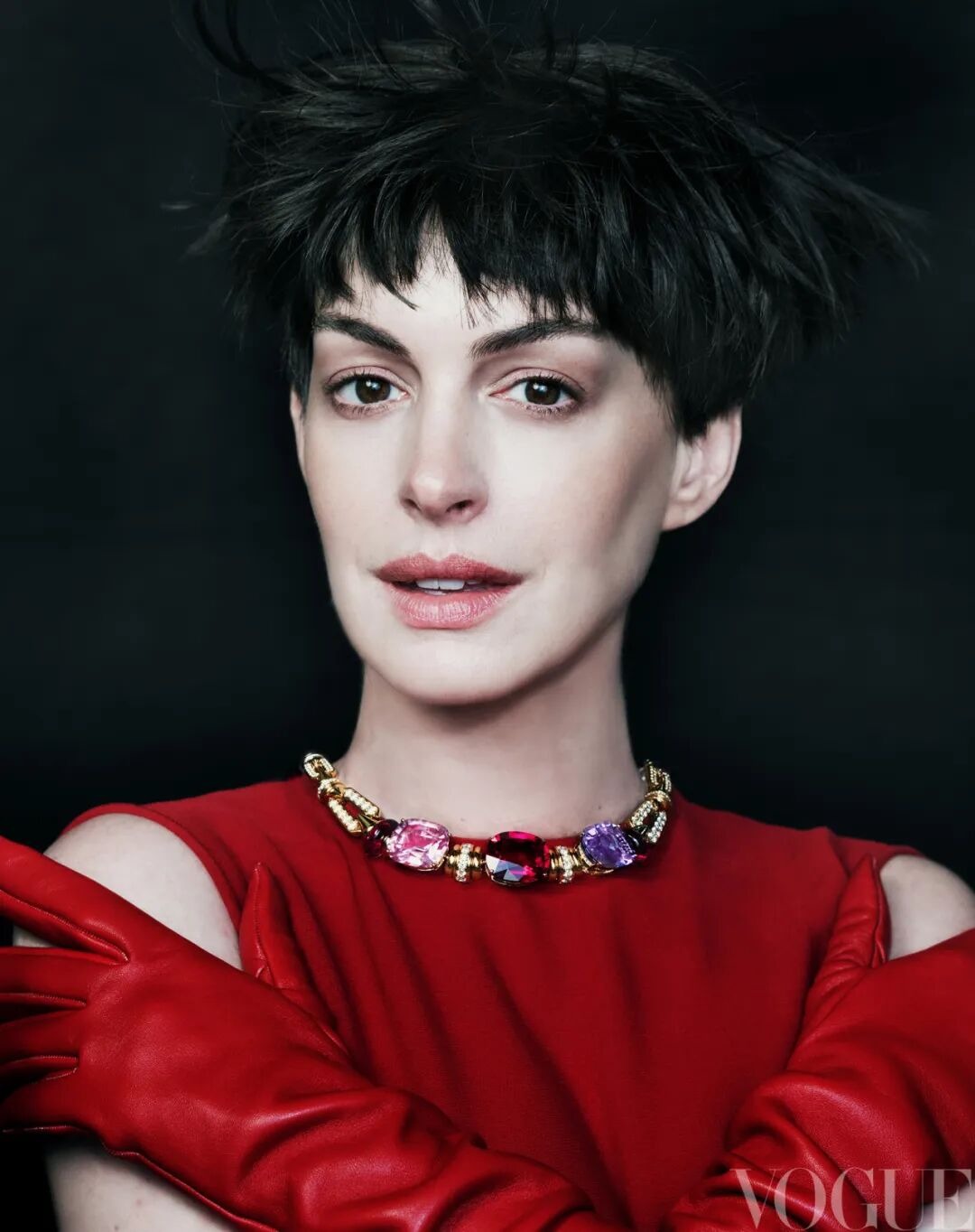 Anne Hathaway Pixie Hair Vogue China September2026 issue